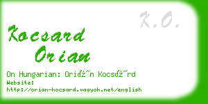 kocsard orian business card